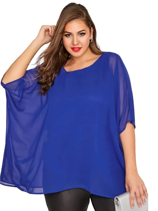 Plus Size Summer Cape Blouse