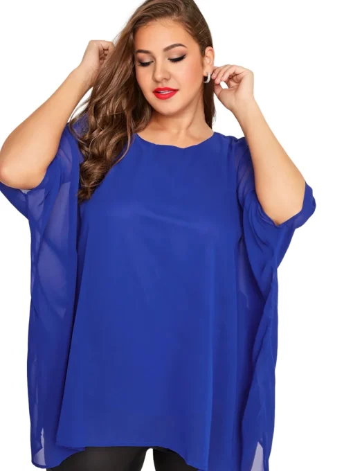 Plus Size Summer Cape Blouse - Image 2