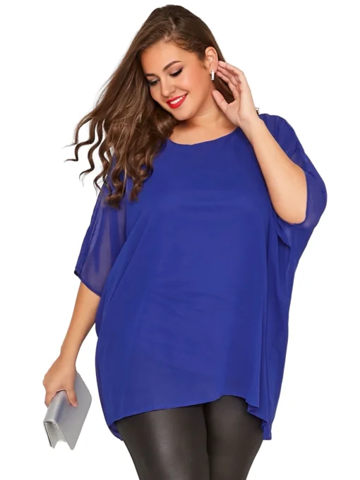 Plus Size Summer Cape Blouse - Image 3