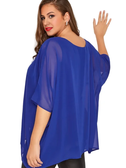 Plus Size Summer Cape Blouse - Image 5