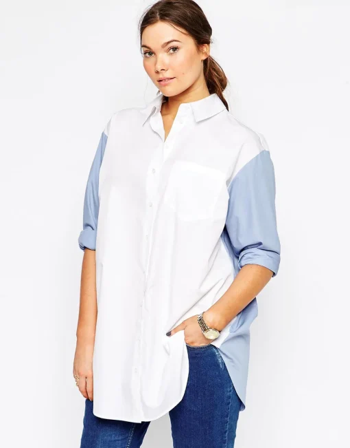 Plus Size Oversized Button-Up Shirt 6XL-8XL