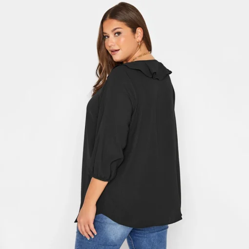 Plus Size V-Neck Frill Blouse 6XL 7XL - Image 2