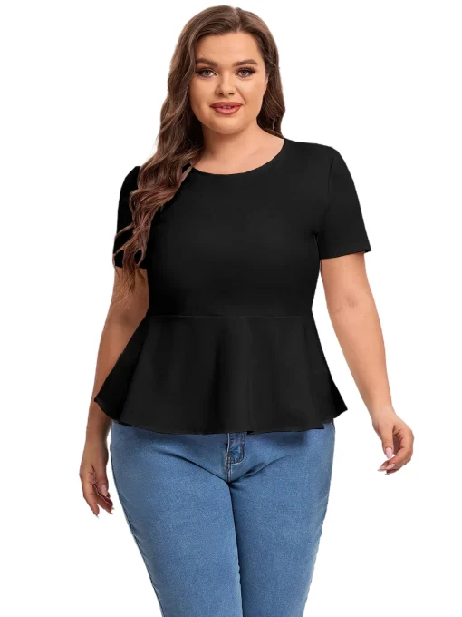 Plus Size Summer Peplum Top 6XL 7XL