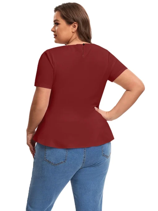 Plus Size Peplum Top - Keyhole Back 7XL 8XL - Image 2