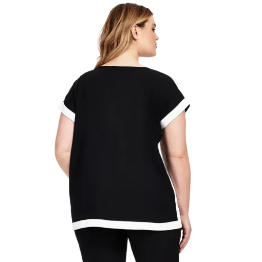 Plus Size Black & White Blouse - Image 2