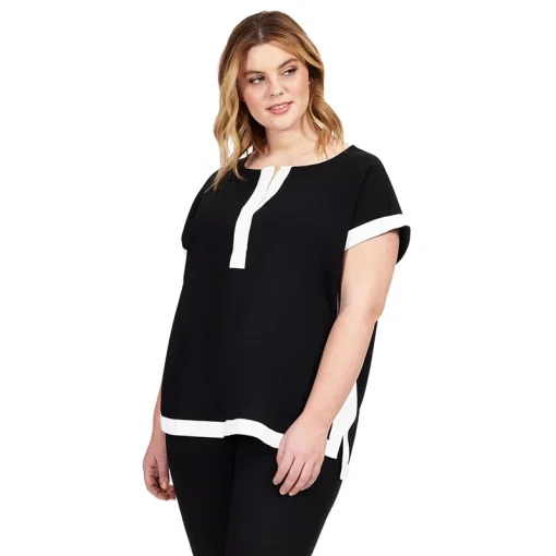 Plus Size Black & White Blouse - Image 4