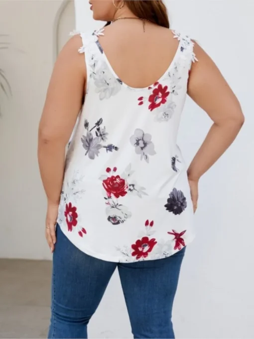 Plus Size Sleeveless Floral Embroidered Summer Tops - Image 5