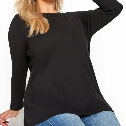 Plus Size Black Cotton T-Shirt 5XL-8XL - Image 3