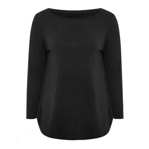 Plus Size Black Cotton T-Shirt 5XL-8XL - Image 4