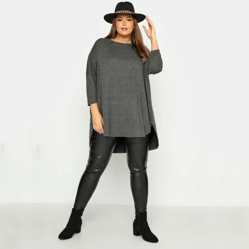 Plus Size Hi-Low Tunic - 3/4 Sleeve 6XL - Image 3