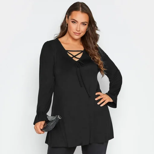 Plus Size Hi-Low Tunic - 3/4 Sleeve 6XL