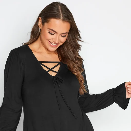 Plus Size Hi-Low Tunic - 3/4 Sleeve 6XL - Image 2