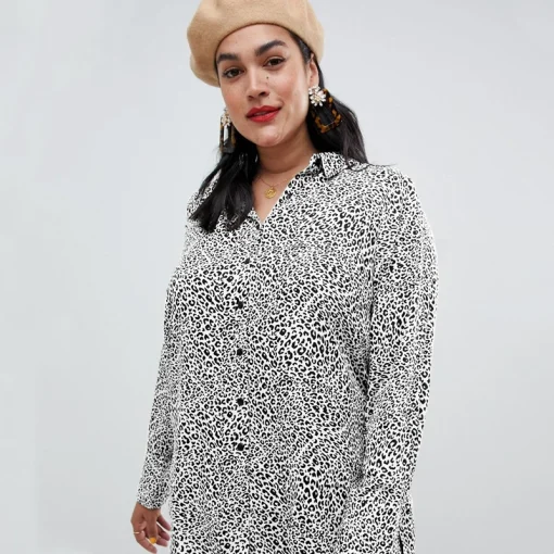 Plus Size Leopard Print Shirt 6XL 7XL