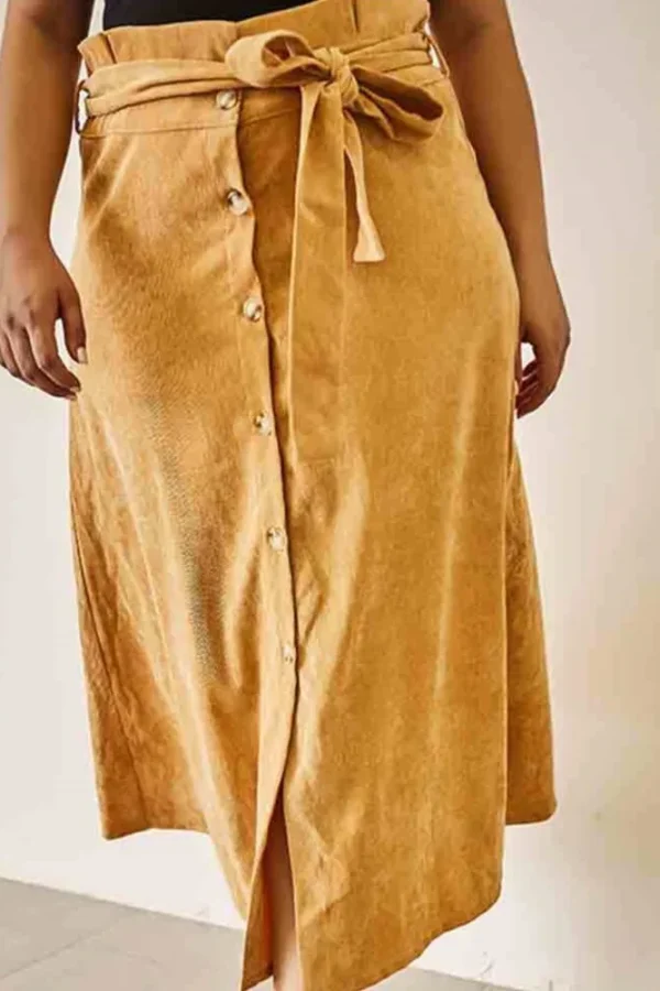 Plus Size Spring Corduroy A-Line Skirt