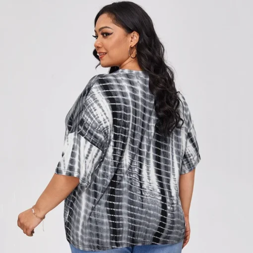 Plus Size Tie Dye Casual T-Shirt 3XL-8XL - Image 2