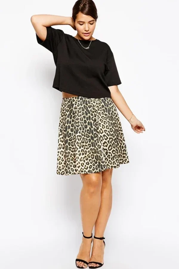 Plus Size Leopard Print A-Line Skirt 6XL 7XL