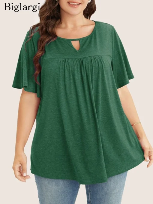 Plus Size Ruffle Sleeve Blouse - Image 2