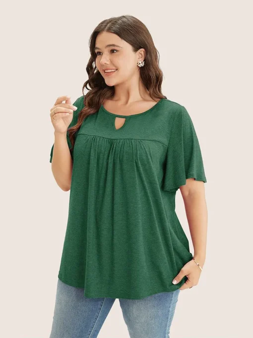 Plus Size Ruffle Sleeve Blouse - Image 3