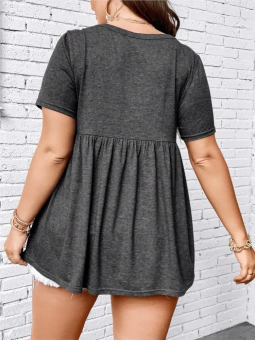 Plus Size V-Neck Summer T-Shirts for Women - Image 6