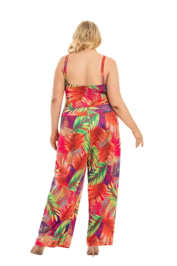 Plus Size Floral Print Sleeveless Summer Jumpsuit
