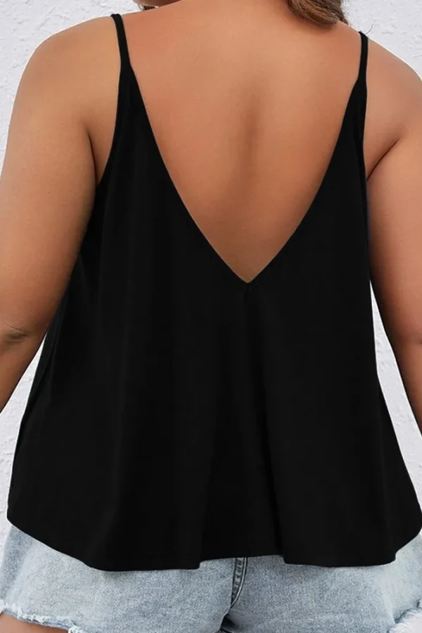 Plus Size Sexy Backless Sleeveless Summer Tops