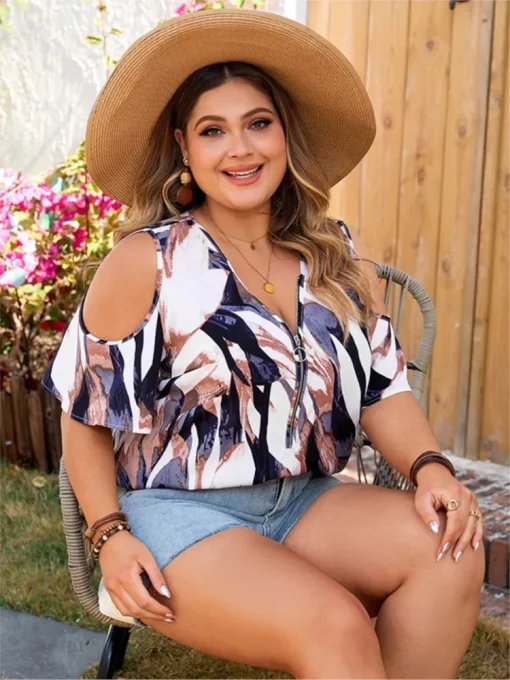 Plus Size V-Neck Summer Tops for Women - Image 6