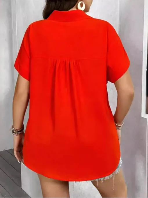 Plus Size V-Neck Bow Tops - Image 3