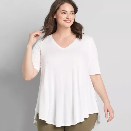 Plus Size V-Neck Hi-Low Tunic Top 7XL - Image 2