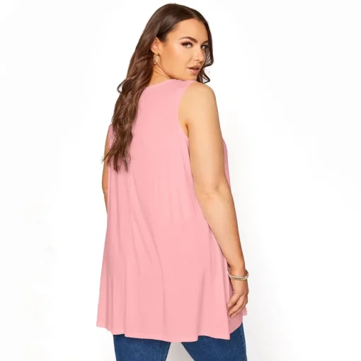 Plus Size V-Neck Swing Tunic Tank - Image 2