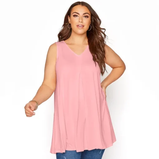 Plus Size V-Neck Swing Tunic Tank