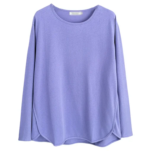 Plus Size Long Sleeve Solid T-Shirt