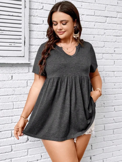 Plus Size V-Neck Summer T-Shirts for Women