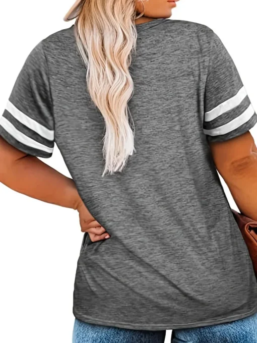 Plus Size V-neck Loose T-shirt - Image 3