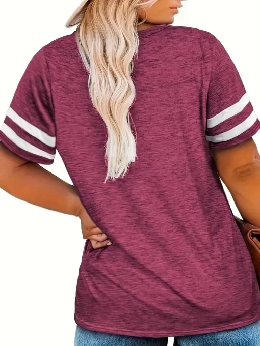 Plus Size V-neck Loose T-shirt - Image 4