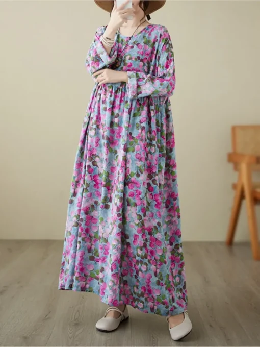 Floral Print Long Sleeve Dress - Image 2