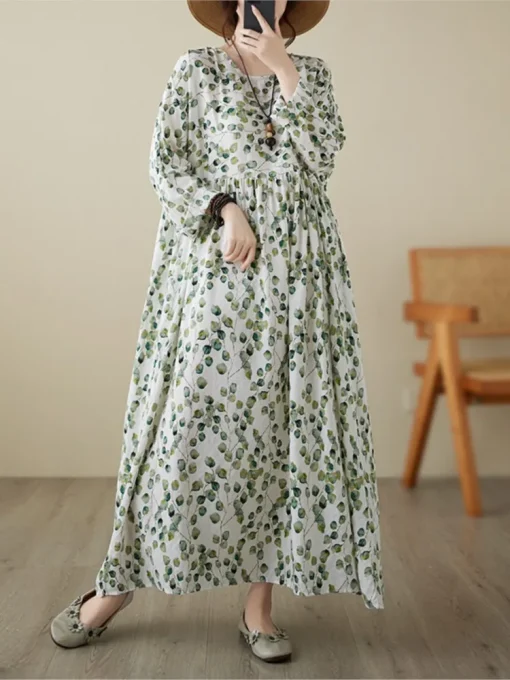 Floral Print Long Sleeve Dress - Image 4