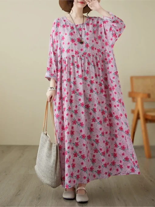 Floral Print Long Sleeve Dress