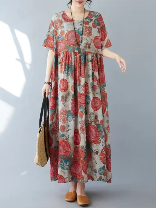 Bohemian Floral Print Summer Dress