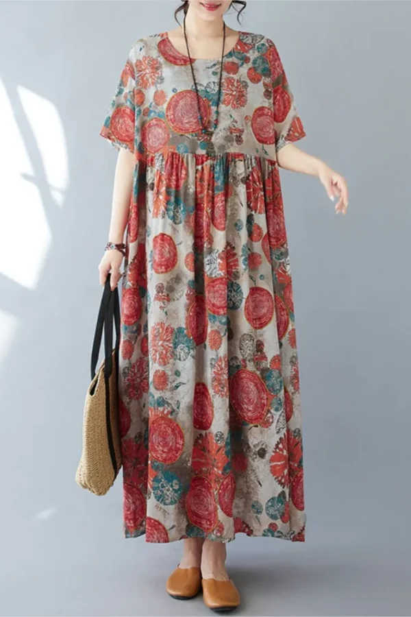 Bohemian Floral Print Summer Dress