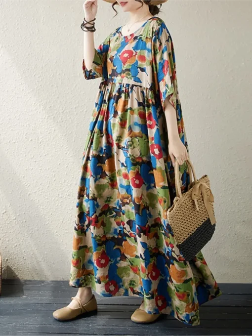 Oversized Floral A-Line Summer Dress - Image 2