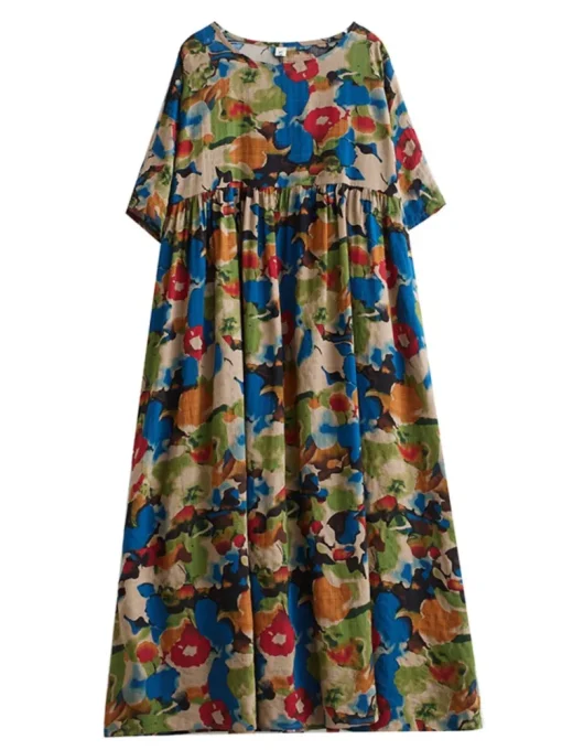 Oversized Floral A-Line Summer Dress - Image 4