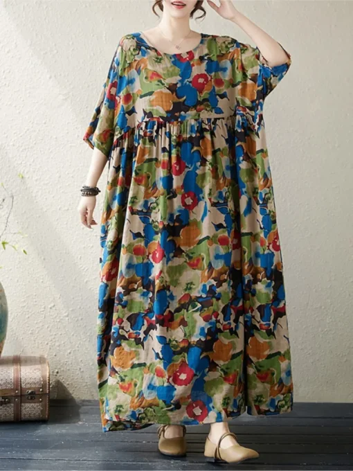 Oversized Floral A-Line Summer Dress