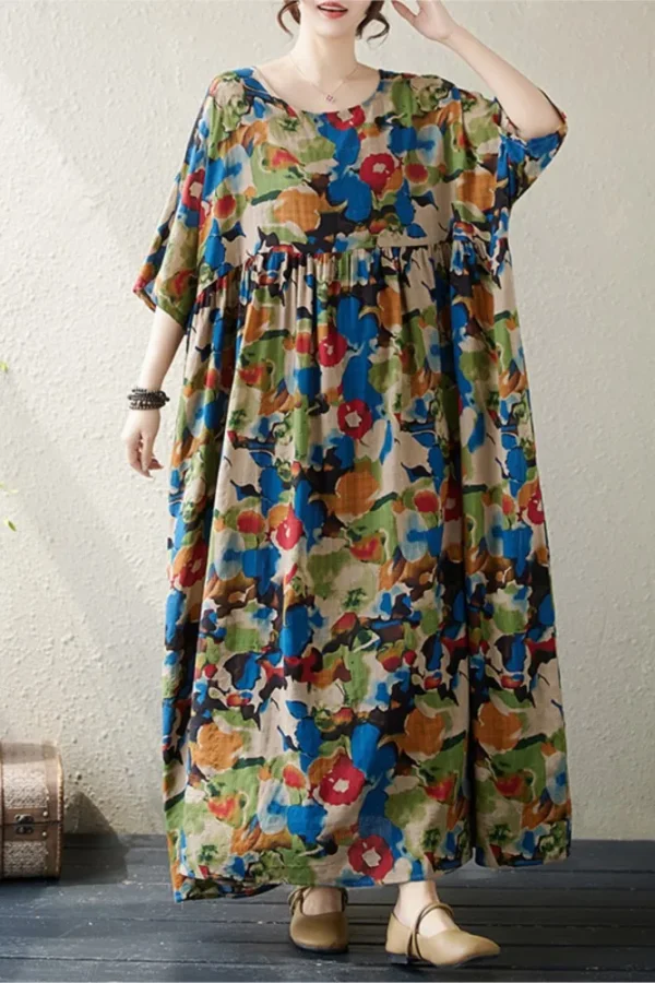 Oversized Floral A-Line Summer Dress
