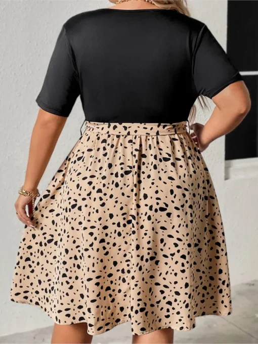 Plus Size Leopard Print Mini Dress - Image 3