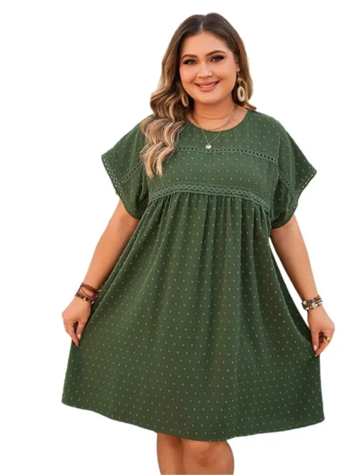 Plus Size Polka Dot Mini Dress - Image 5