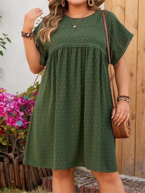 Plus Size Polka Dot Mini Dress