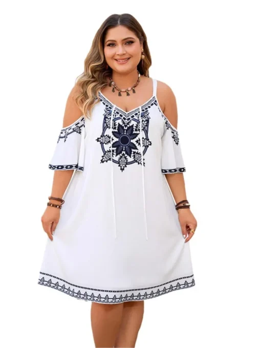 Plus Size Floral Print Mini Slip Dress - Image 4