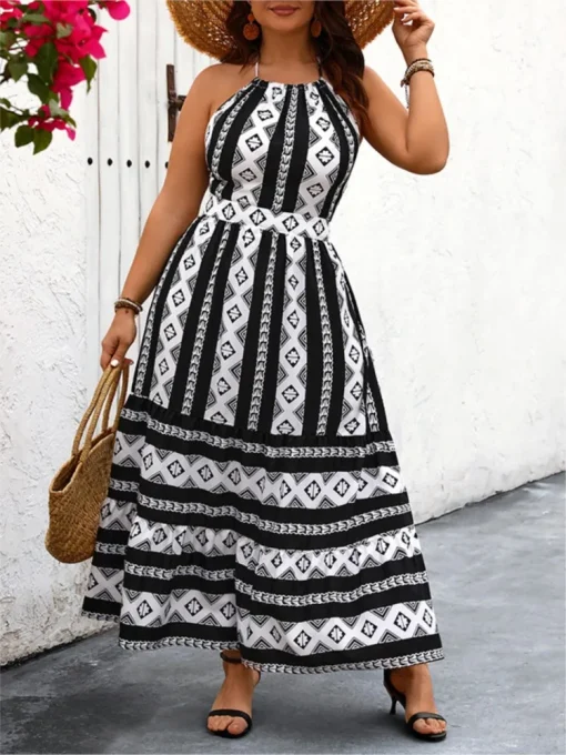 Plus Size Summer Sleeveless Backless Dress