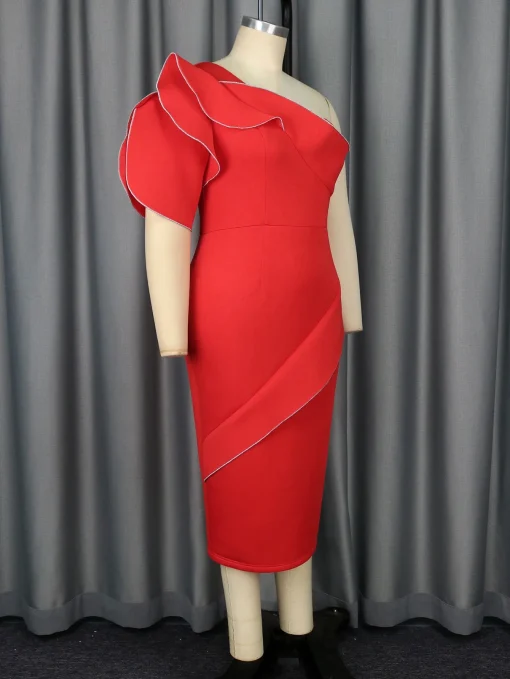 Red Ruffle Party Dress - Image 3