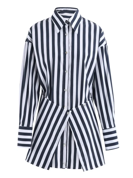 Striped Irregular Shirt - Image 4